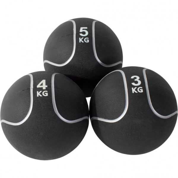 Gorilla Sports | Medizinball Schwarz/Silber 1-10 kg Set - 12 kg