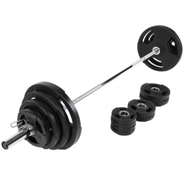 Gorilla Sports | Olympia Langhantel Set Kunststoff Gripper 130 kg