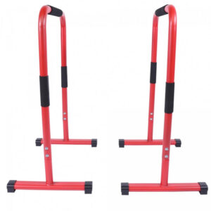 Gorilla Sports | Push Up Stand Dip Barren in Schwarz/Rot/Blau Rot