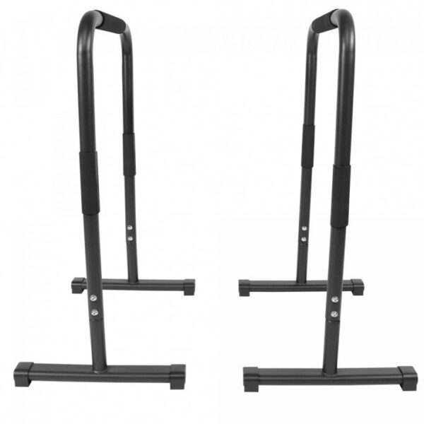 Gorilla Sports | Push Up Stand Dip Barren in Schwarz/Rot/Blau Schwarz