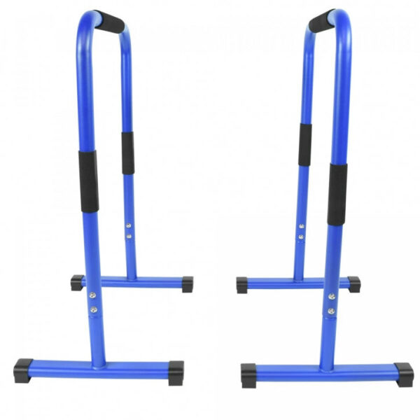 Gorilla Sports | Push Up Stand Dip Barren in Schwarz/Rot/Blau Blau