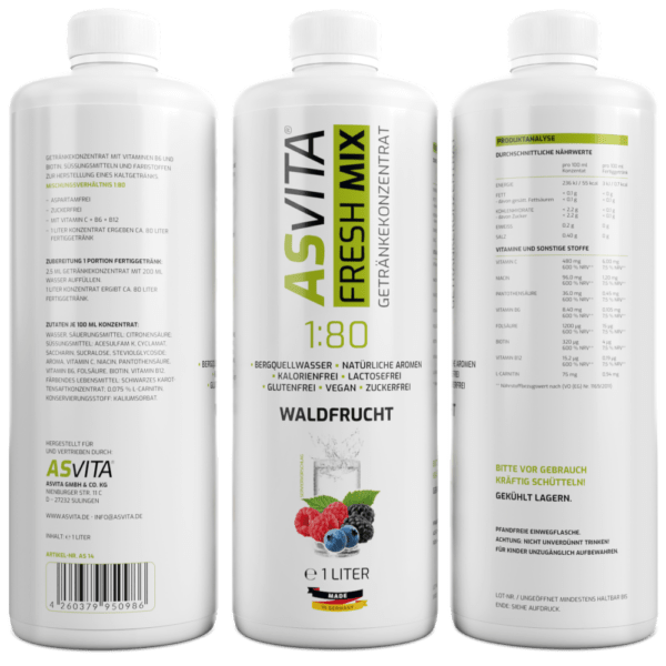 ASVita | Fresh Mix Mineralgetràoe¬ssnk - 1000ml Waldfrucht