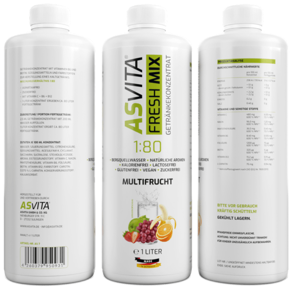 ASVita | Fresh Mix Mineralgetràoe¬ssnk - 1000ml Multifruit