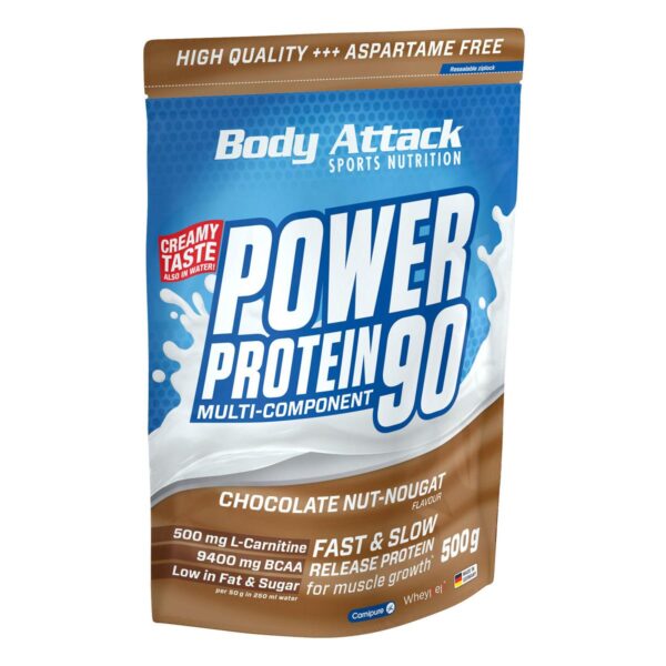 Body Attack Power Protein 90 - 500g Chocolate Nut-Nougat