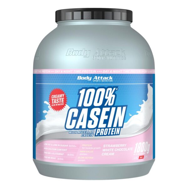 Body Attack | 100% Casein Protein - 1800g Strawberry White Chocolate