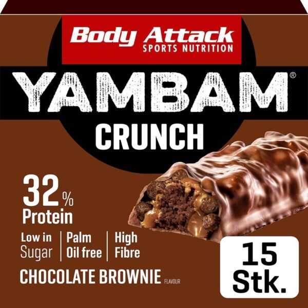 Body Attack | YAMBAM CRUNCH Protein Riegel (15x55g) Chocolate Brownie