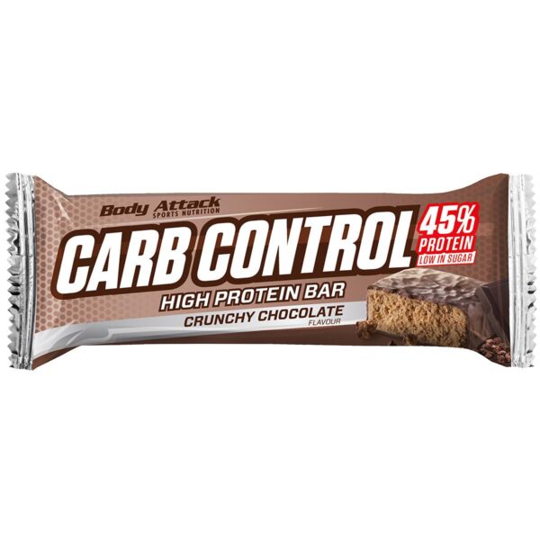 Body Attack Carb Control - Proteinriegel 100g (15 Riegel) Crunchy Chocolate