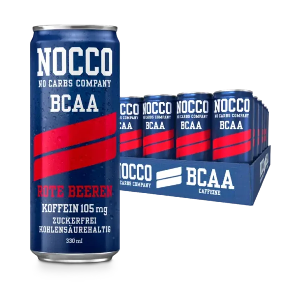 Nocco | BCAA Drink - 24x330ml (inkl. 6aeoe?á Ãà Pfand) Rote Beeren