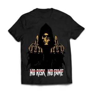 Skull Labs | T-Shirt NO RISK-NO FAME - Schwarz/ Gold XXL