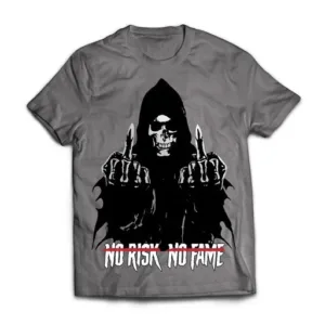 Skull Labs | T-Shirt NO RISK-NO FAME - Grau/ Silber M