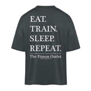 EAT. TRAIN. SLEEP. REPEAT - Oversize T-Shirt Fitness | Blaster Oversized Shirt ST/ST - the-fitness-outlet.de India Ink Grey / XXL